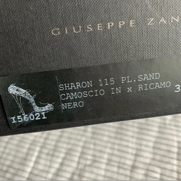 NWT Giuseppe Zanotti Sharon Crystal Embellished Peep Toe Heels Black - Picture 5 of 5